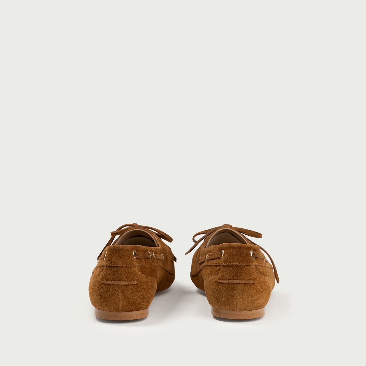 Mocasini camel Margaux din piele întoarsă naturală - Img 6