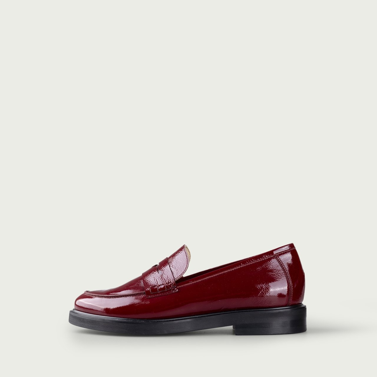 Mocasini damă burgundy Paula din piele naturală lucioasă - Img 1