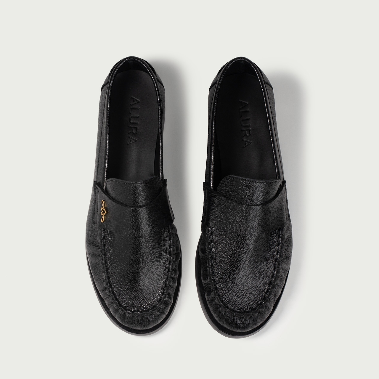 Mocasini negri Franca din piele naturală de capră - Img 4