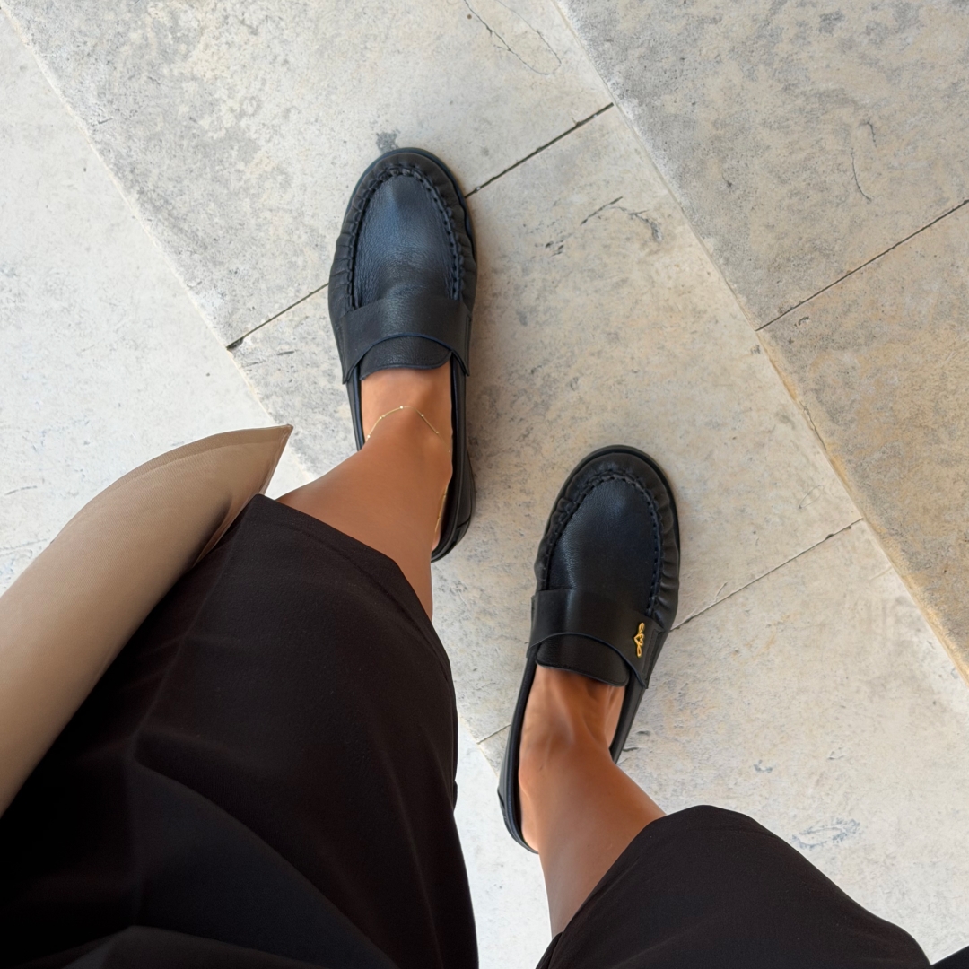 Mocasini negri Franca din piele naturală de capră - Img 9