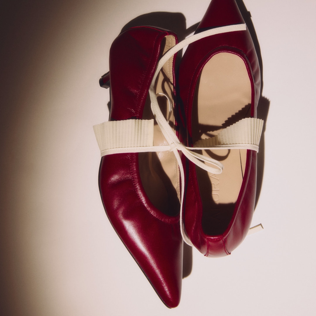Pantofi cu toc mic burgundy Camille din piele naturalǎ - Img 9