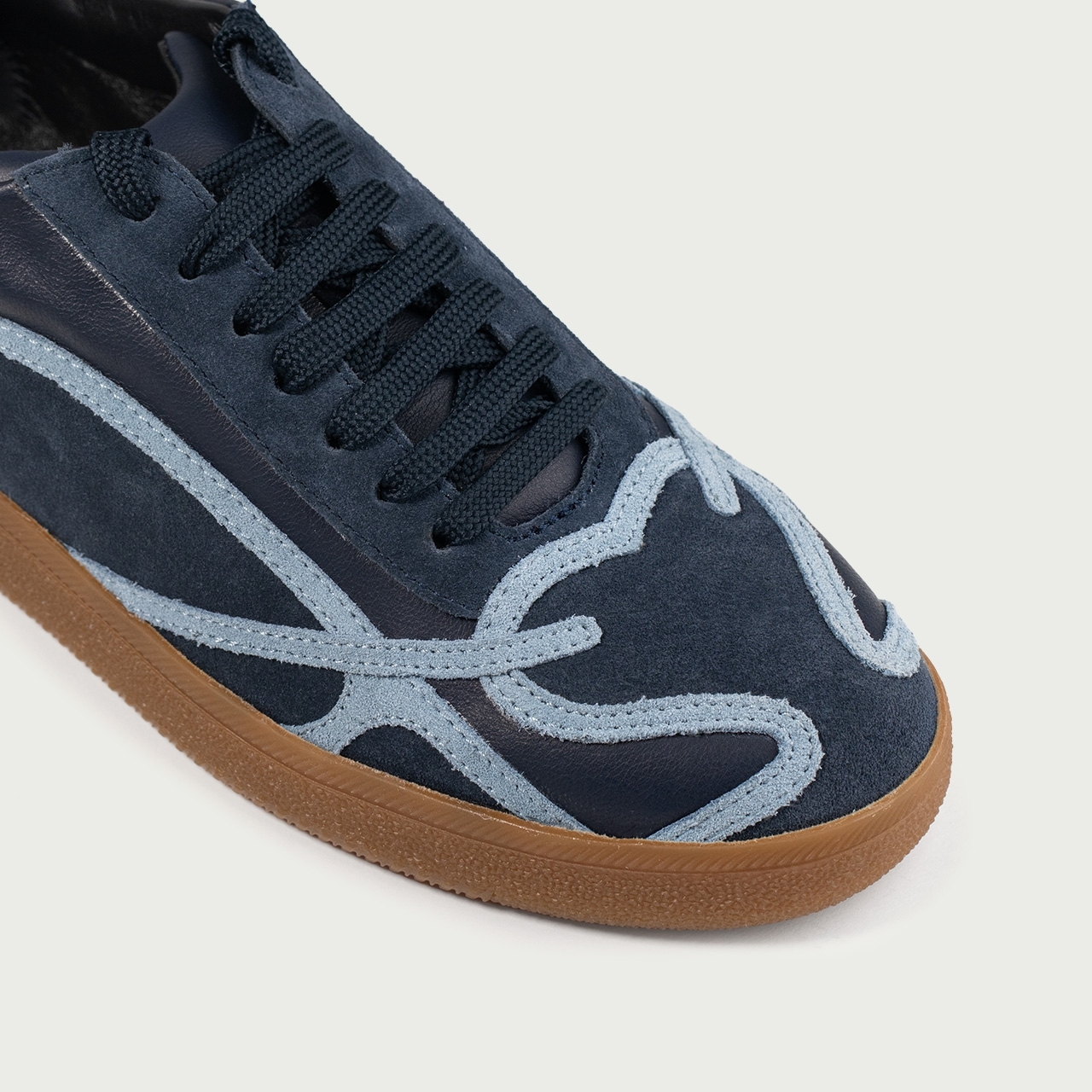 Pantofi sport albastru navy cu detalii bleu Alma 001 din piele naturală - Img 5