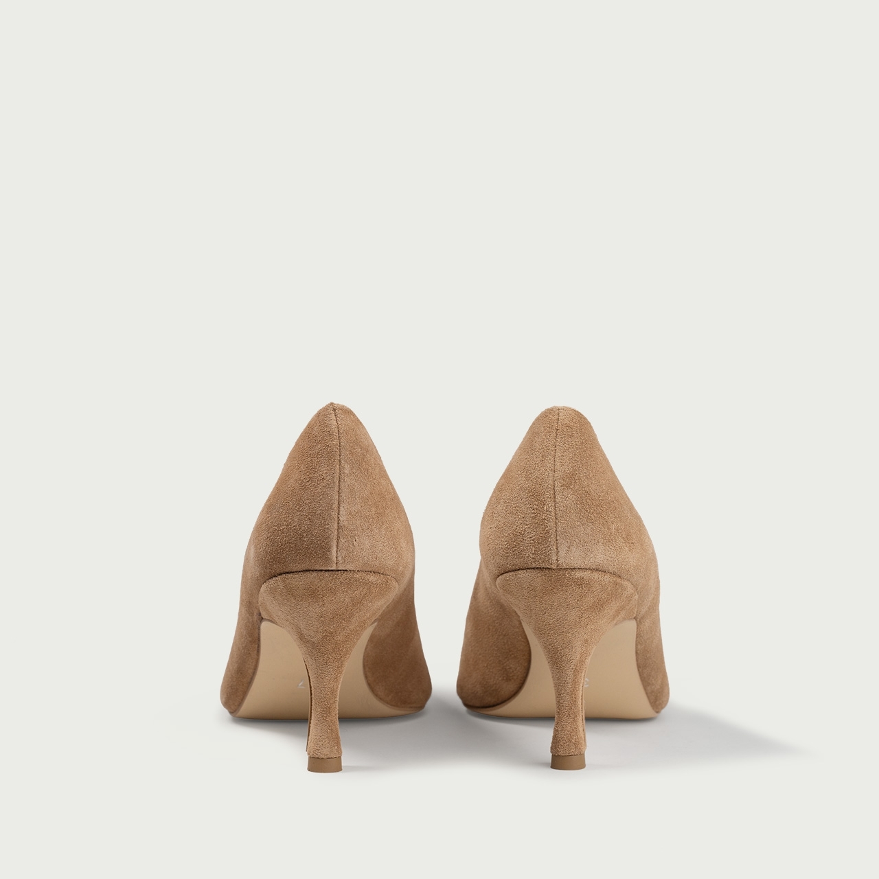 Pantofi stiletto bej Lisette din piele întoarsă naturalǎ - Img 6