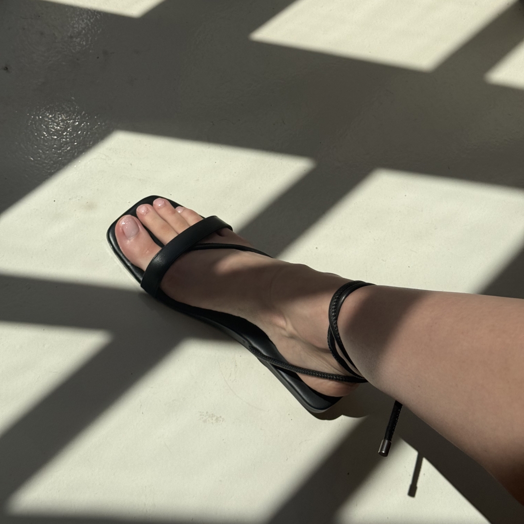 Sandale cu talpǎ joasǎ negre Liria din piele naturală - Img 7