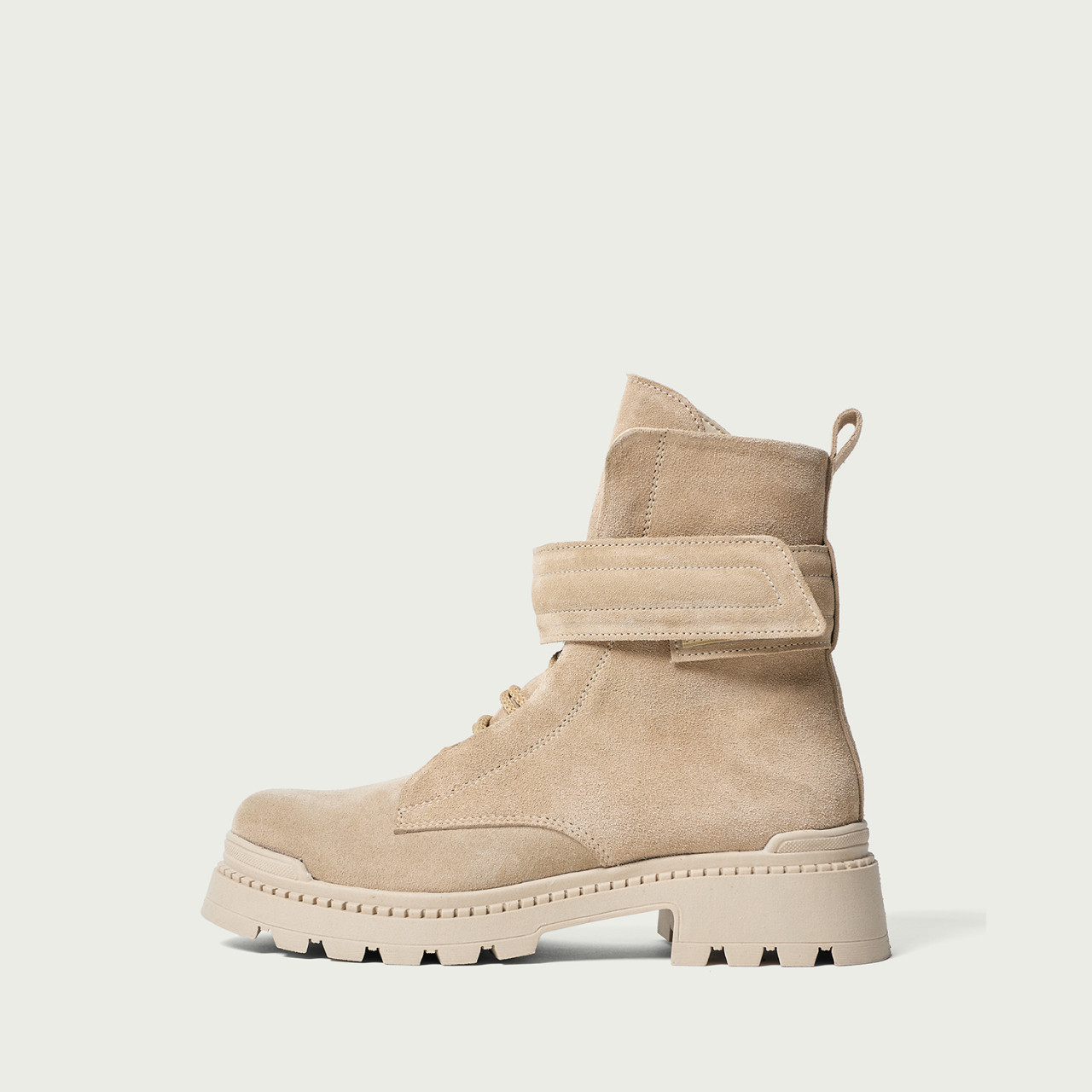 Bocanci bej Erin din piele întoarsă naturală - Img 1