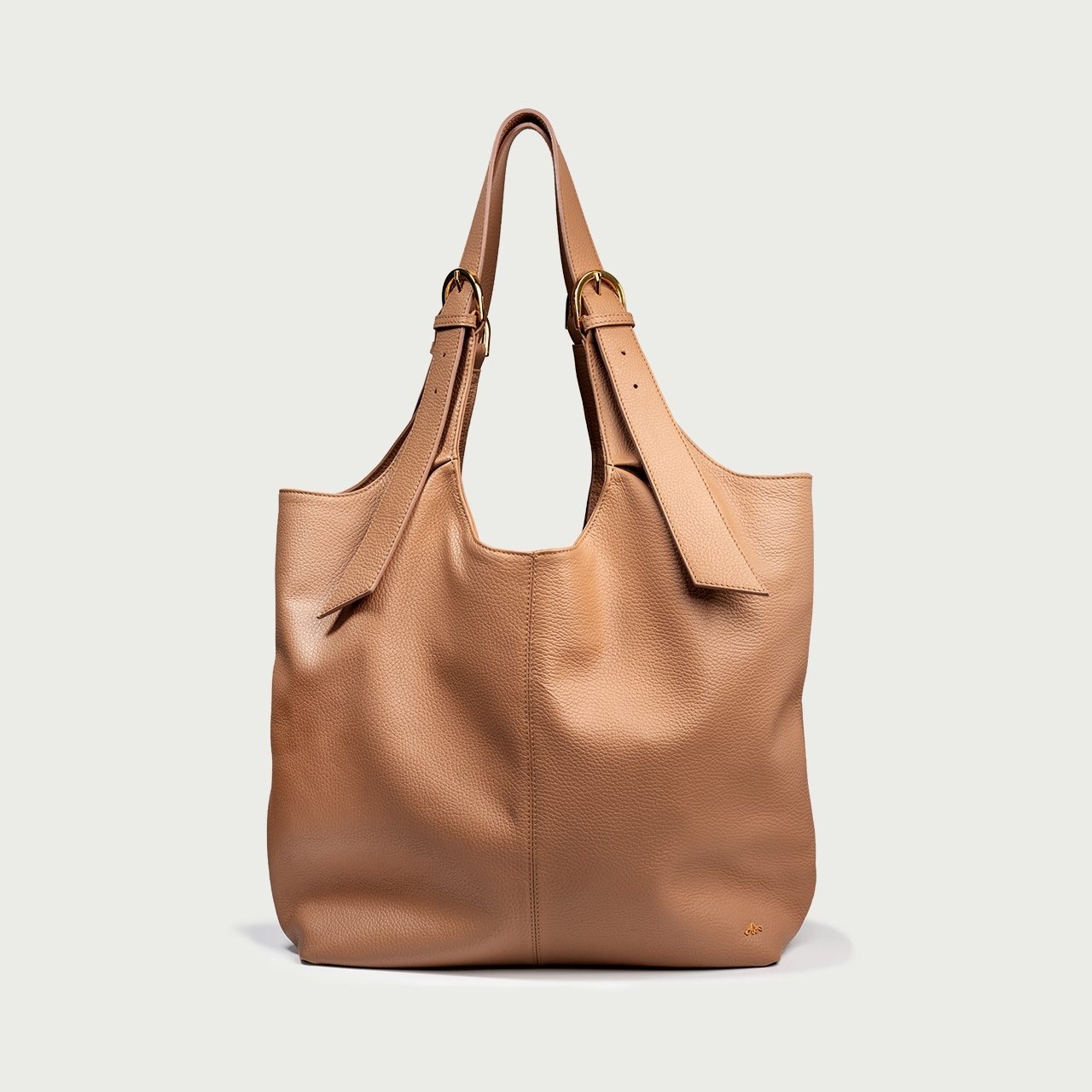 Geantă shopper camel deschis Terra din piele naturală - Img 9