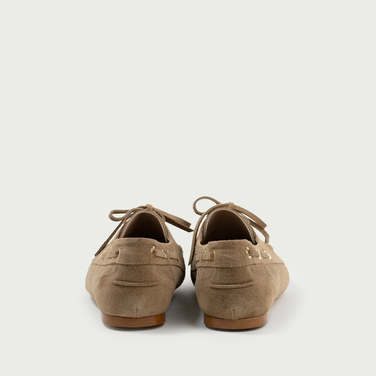 Mocasini camel deschis Margaux din piele întoarsă naturală - Img 6