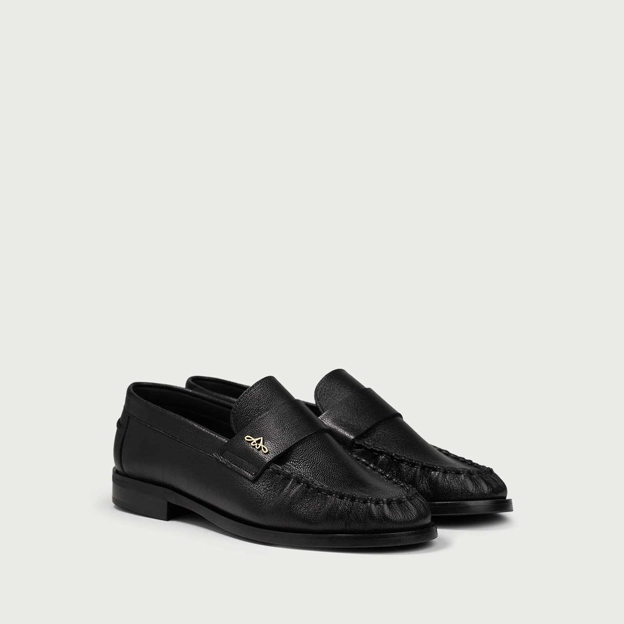 Mocasini negri Franca din piele naturală de capră - Img 2
