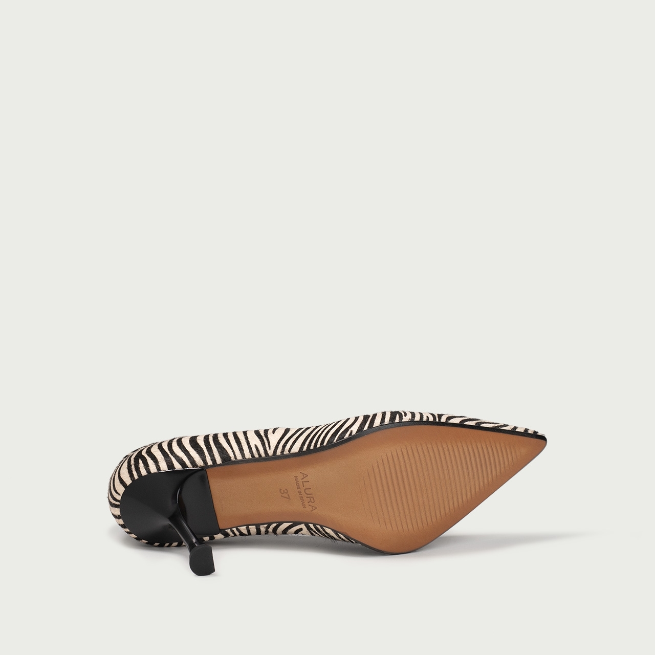 Pantofi cu toc înalt subțire Hariette din piele naturală pony hair cu imprimeu zebră - Img 7