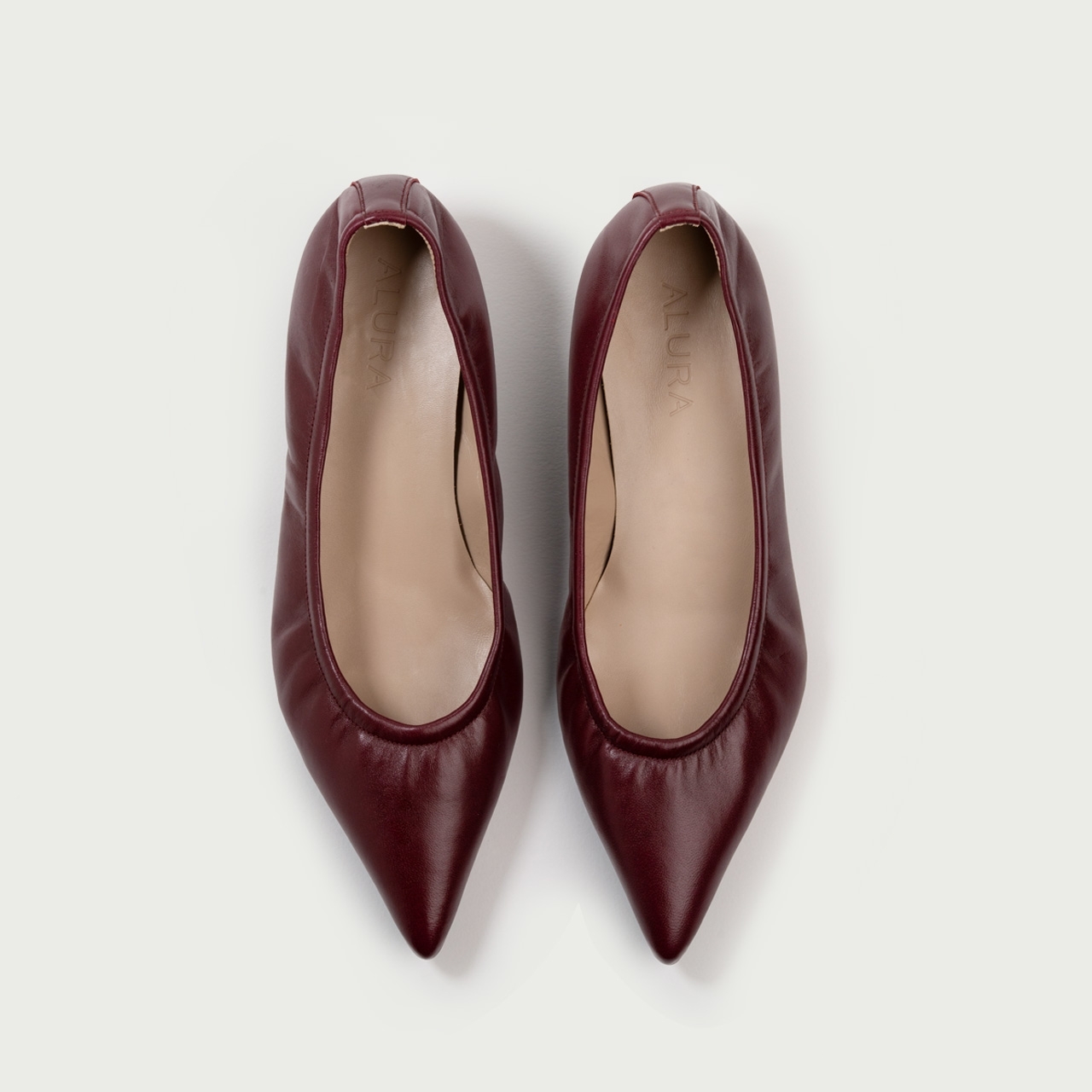 Pantofi cu toc mic burgundy Camille din piele naturalǎ - Img 6