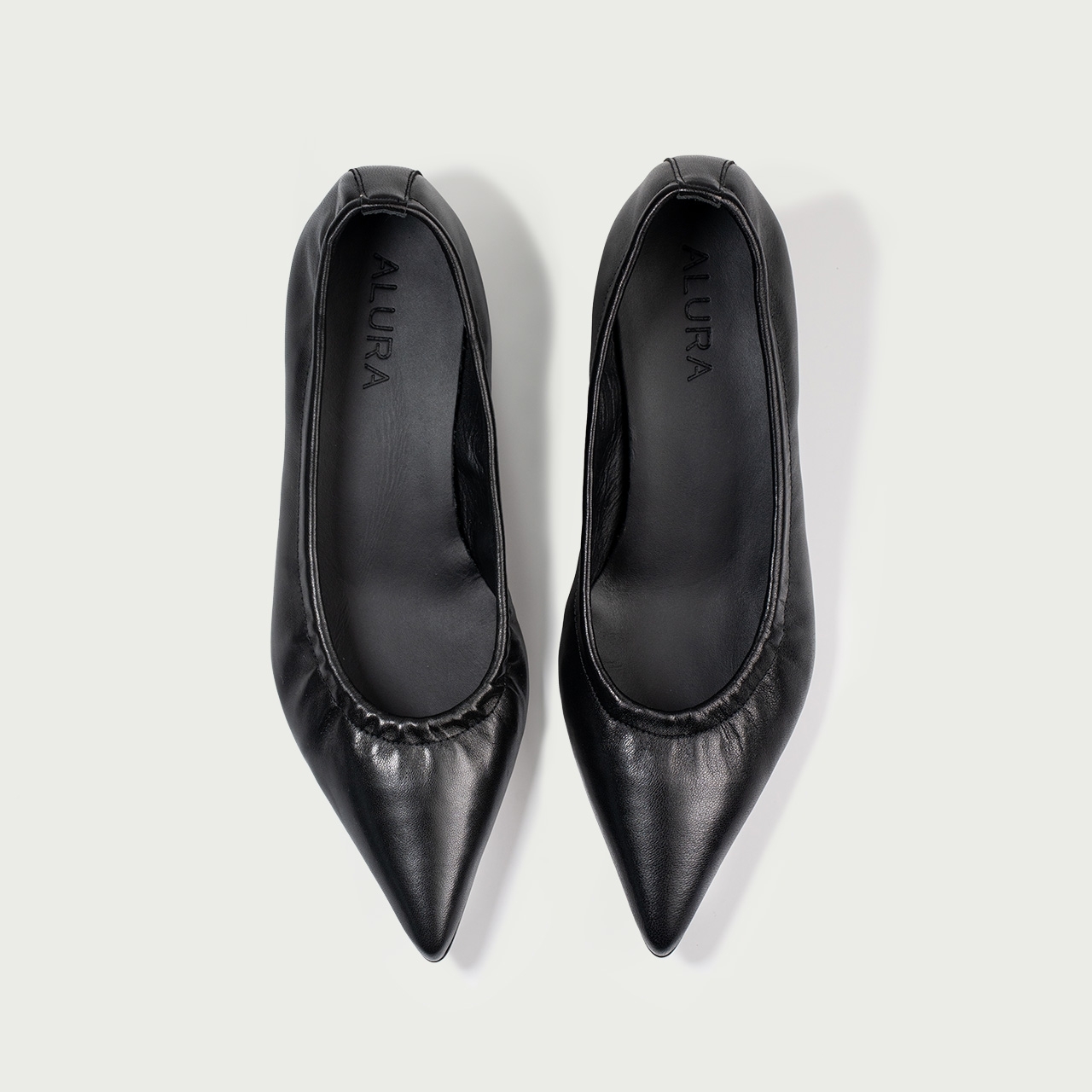 Pantofi cu toc mic negri Camille din piele naturalǎ - Img 3