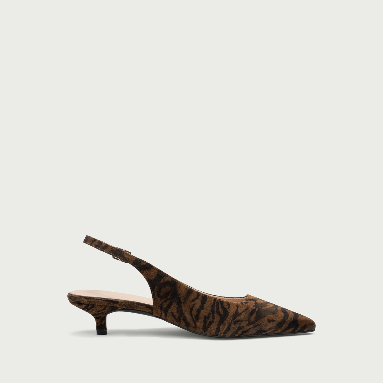 Pantofi damă animal print cu toc mic Aria din piele întoarsǎ naturalǎ - Img 6