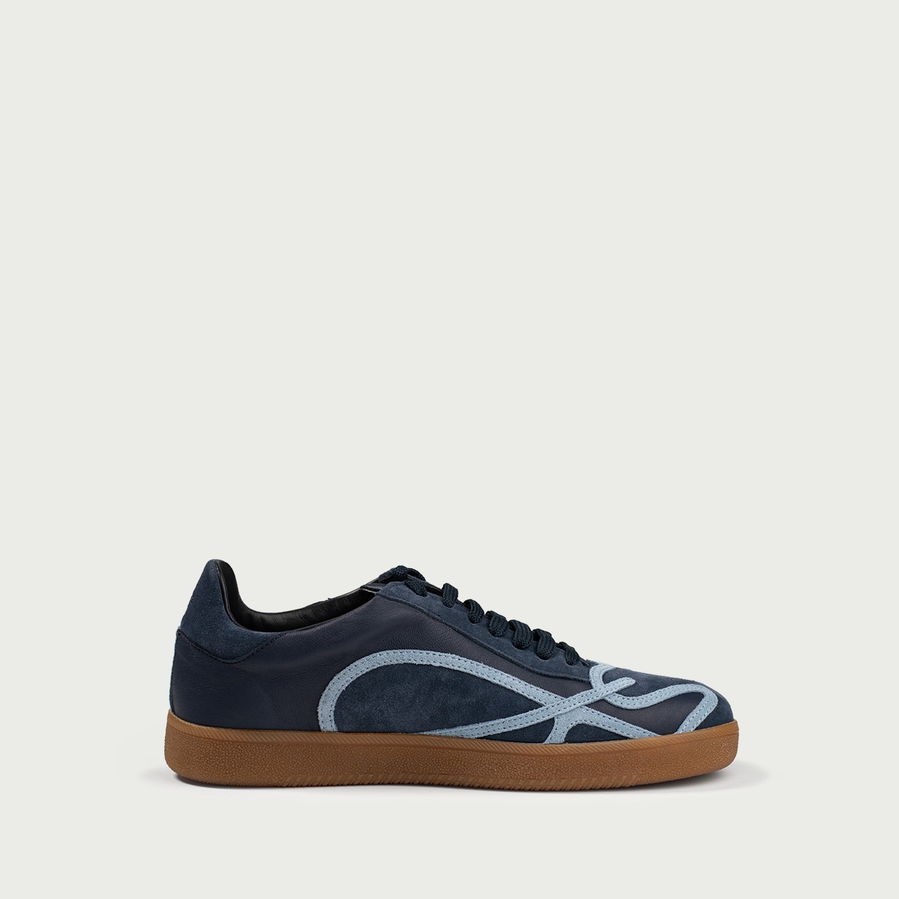 Pantofi sport albastru navy cu detalii bleu Alma 001 din piele naturală - Img 3