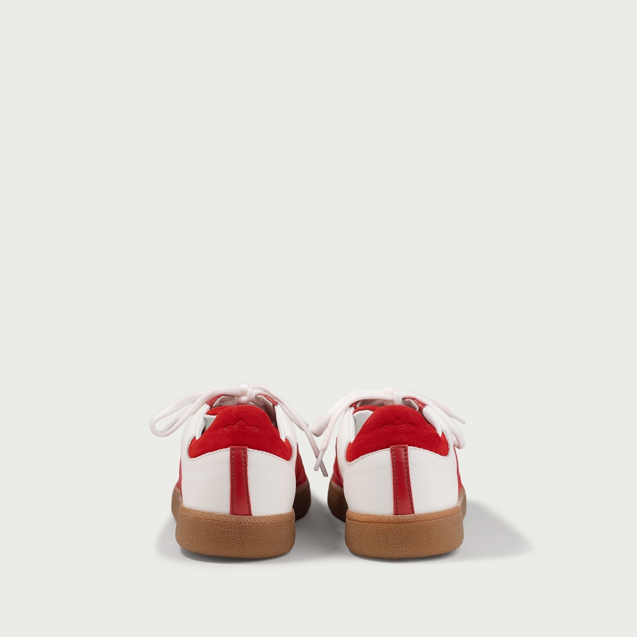 Pantofi sport albi cu detalii roșii Alma 001 din piele naturală - Img 5