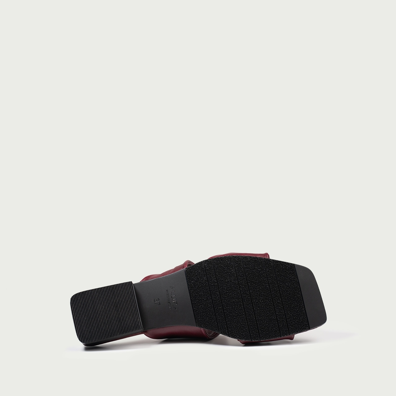 Papuci cu talpǎ joasǎ burgundy Amna din piele naturală - Img 7