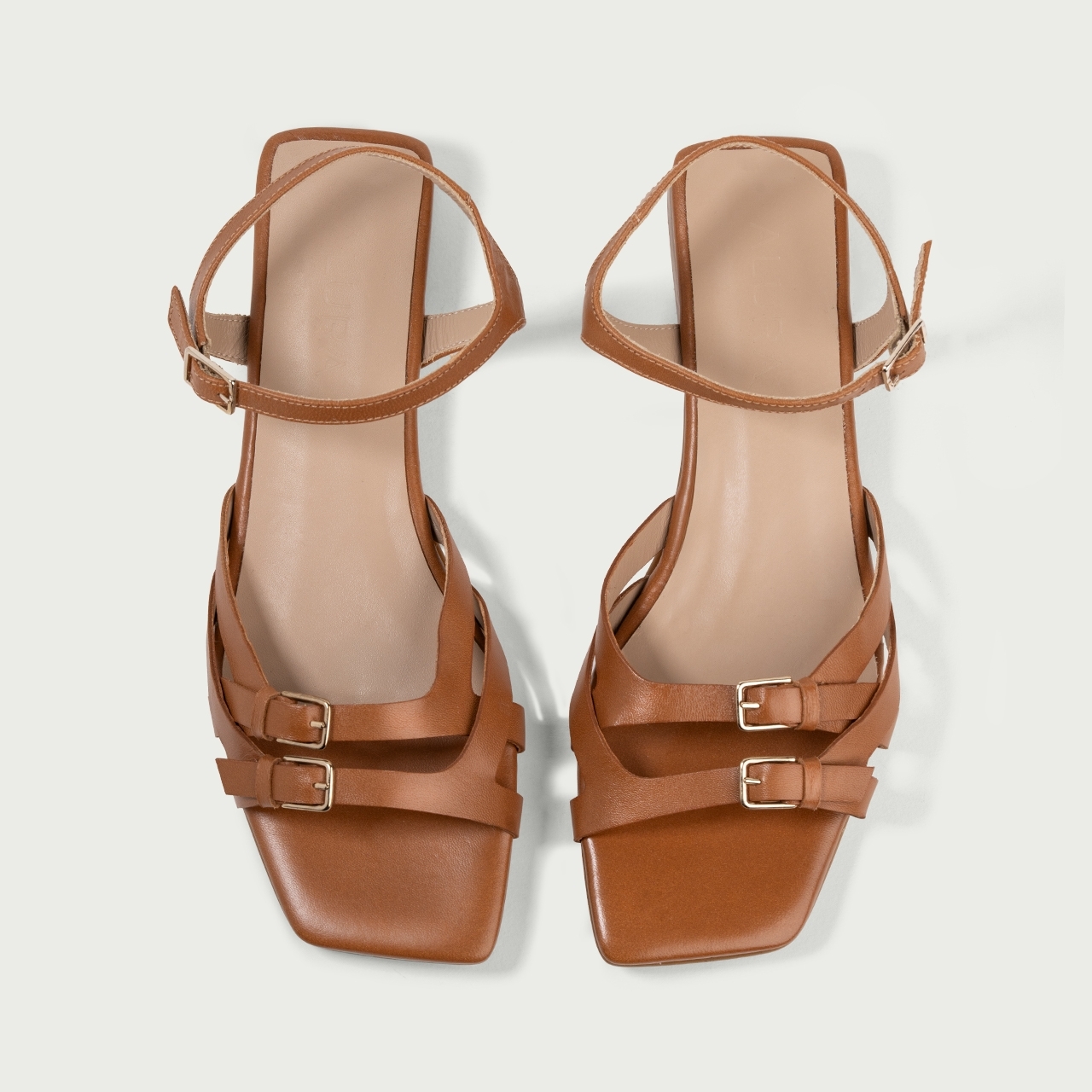 Sandale cu talpǎ joasǎ camel Mira piele naturală - Img 5