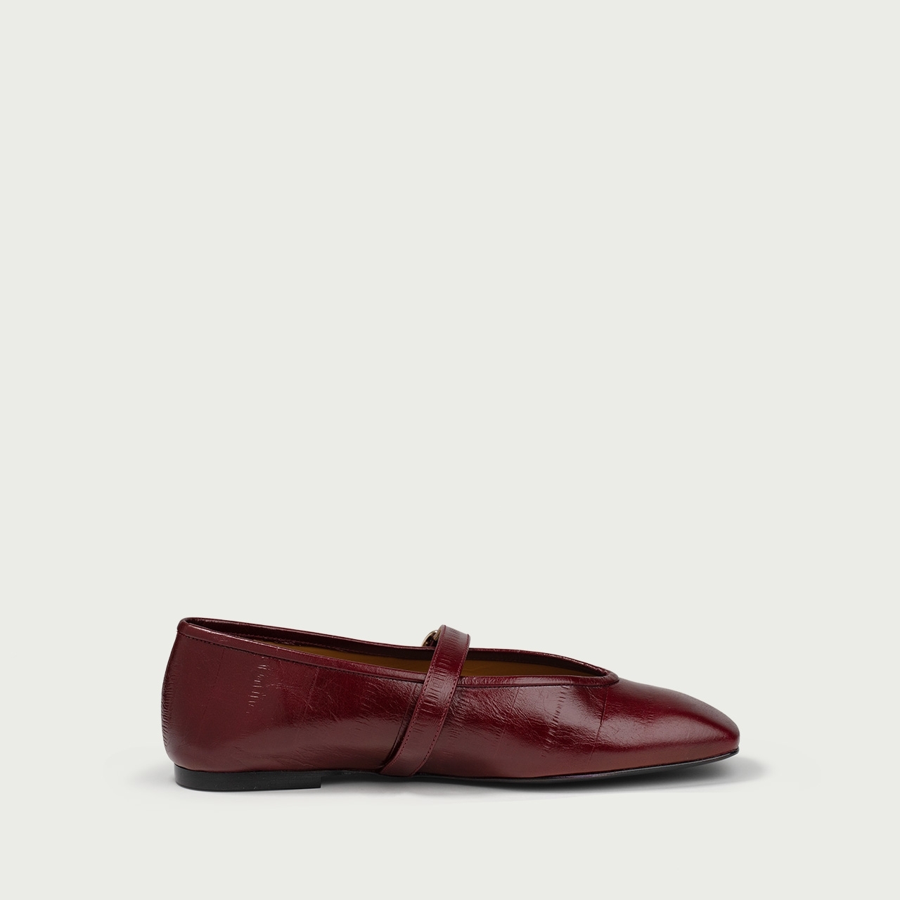 Balerini burgundy cu vârf pǎtrat Jacquelyn din piele naturală - Img 6