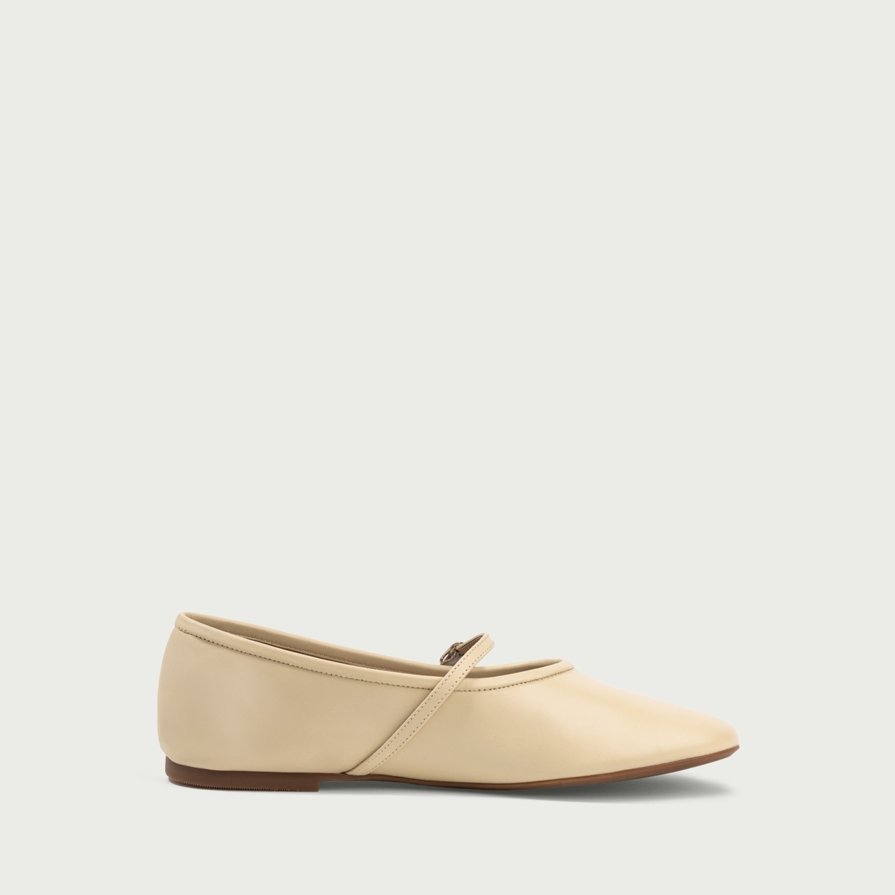 Balerini cu vârf rotund galben deschis Noa din piele naturală - Img 7