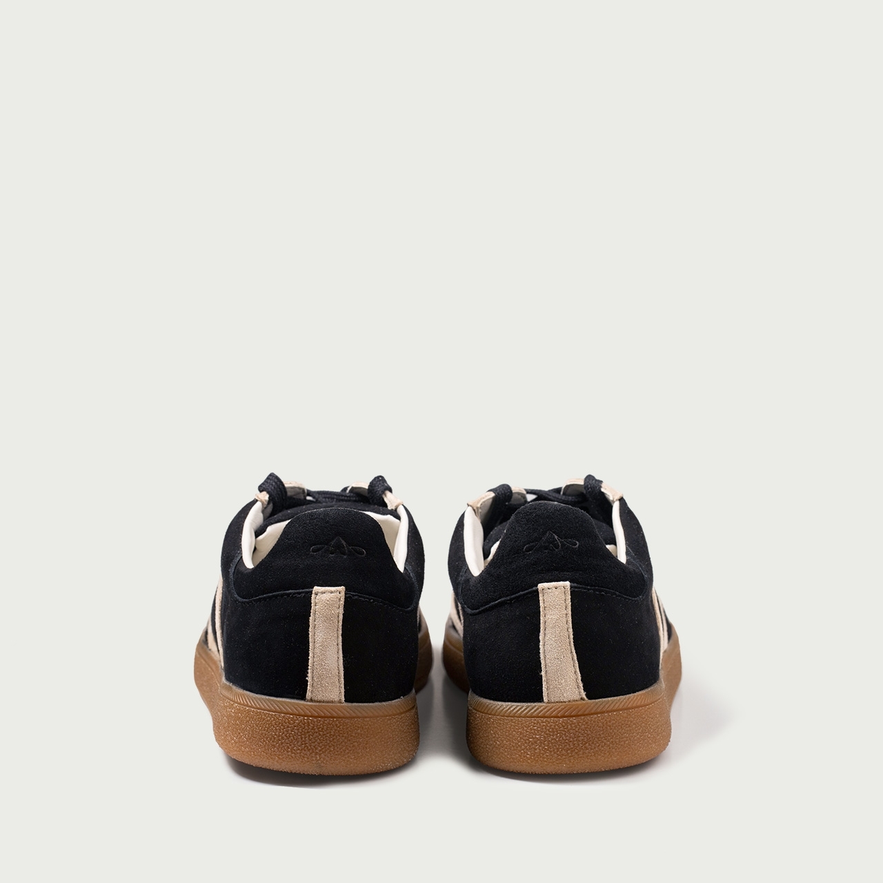 Pantofi sport negri cu bej Alma 001 din piele întoarsă naturală - Img 6