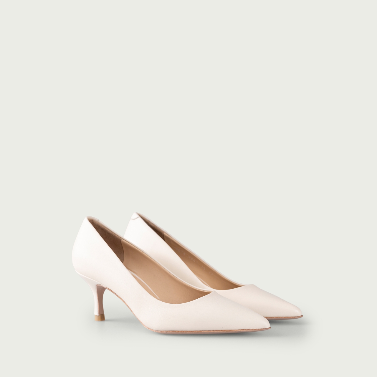 Pantofi stiletto ivory Julie din piele naturală - Img 2