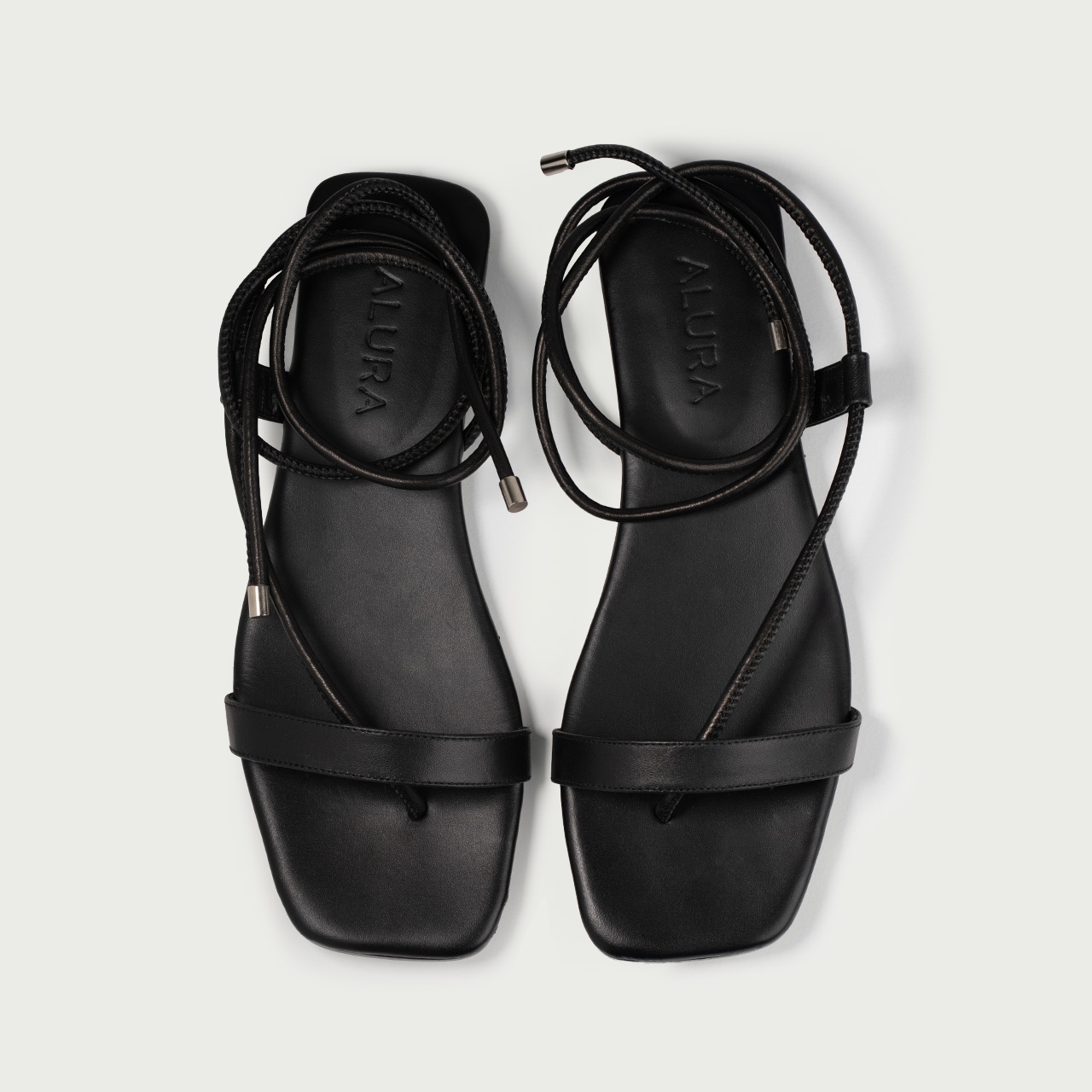 Sandale cu talpǎ joasǎ negre Liria din piele naturală - Img 4