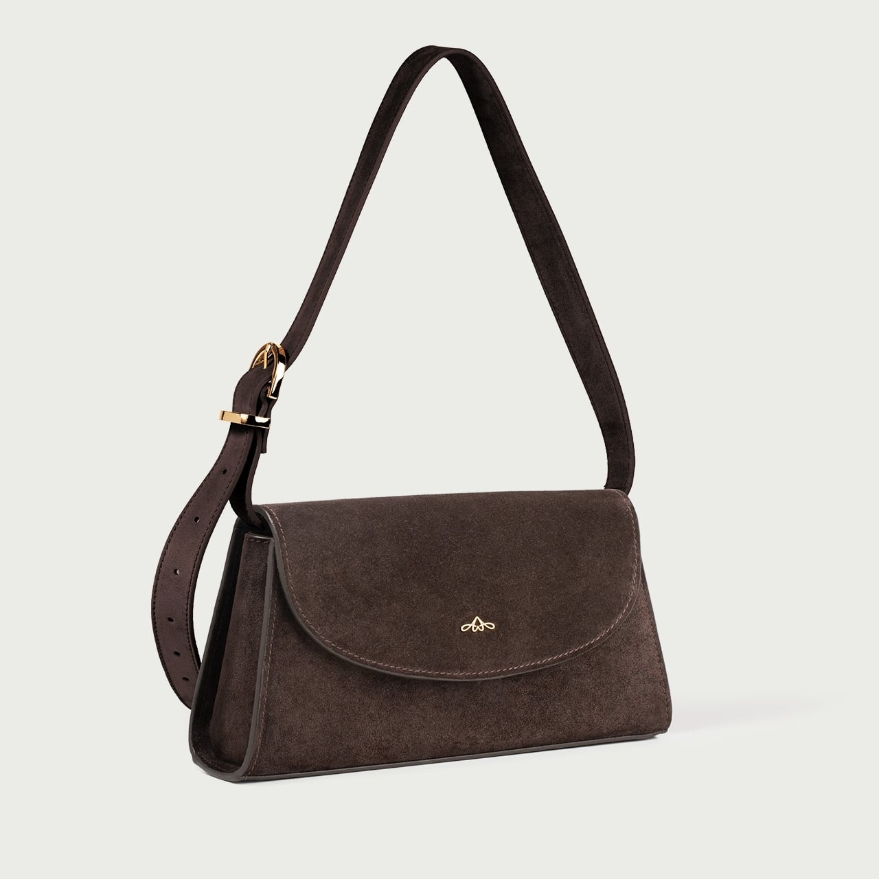 Geantă maro ciocolatiu Siena petite din piele întoarsă naturală - Img 2