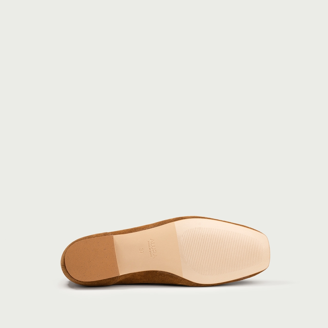 Mocasini camel Margaux din piele întoarsă naturală - Img 7