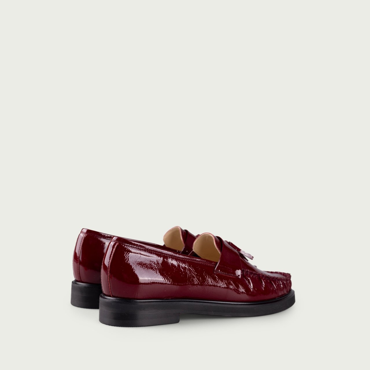 Mocasini damă burgundy Poliana din piele naturală lucioasă - Img 5