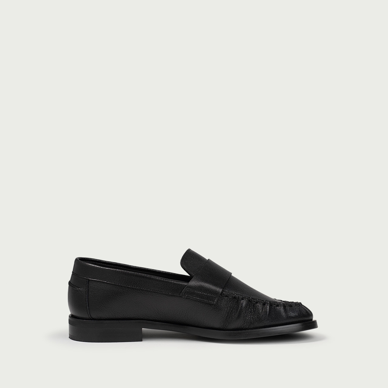 Mocasini negri Franca din piele naturală de capră - Img 5