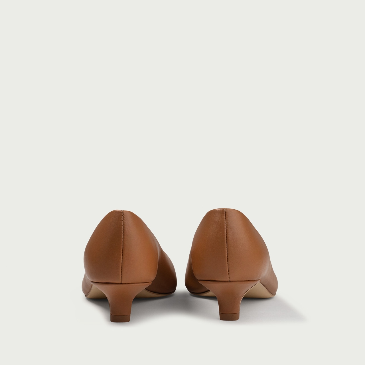 Pantofi cu toc mic camel Lorraine din piele naturalǎ - Img 5