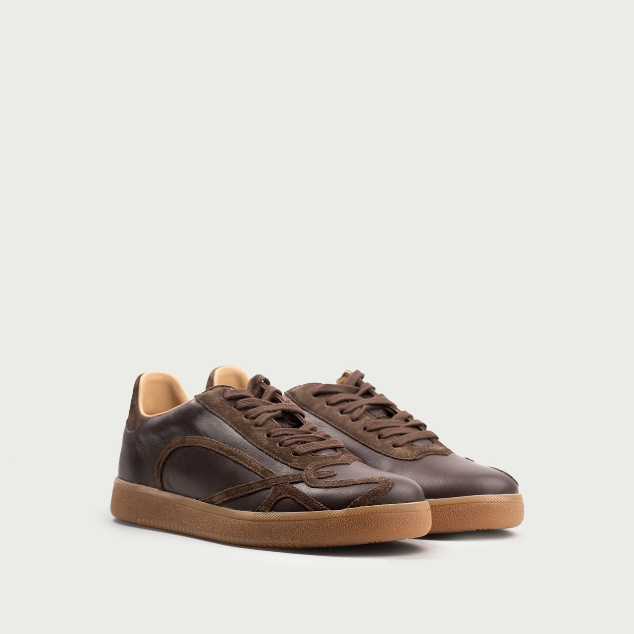 Pantofi sport ciocolatii Alma 002 din piele naturală - Img 2