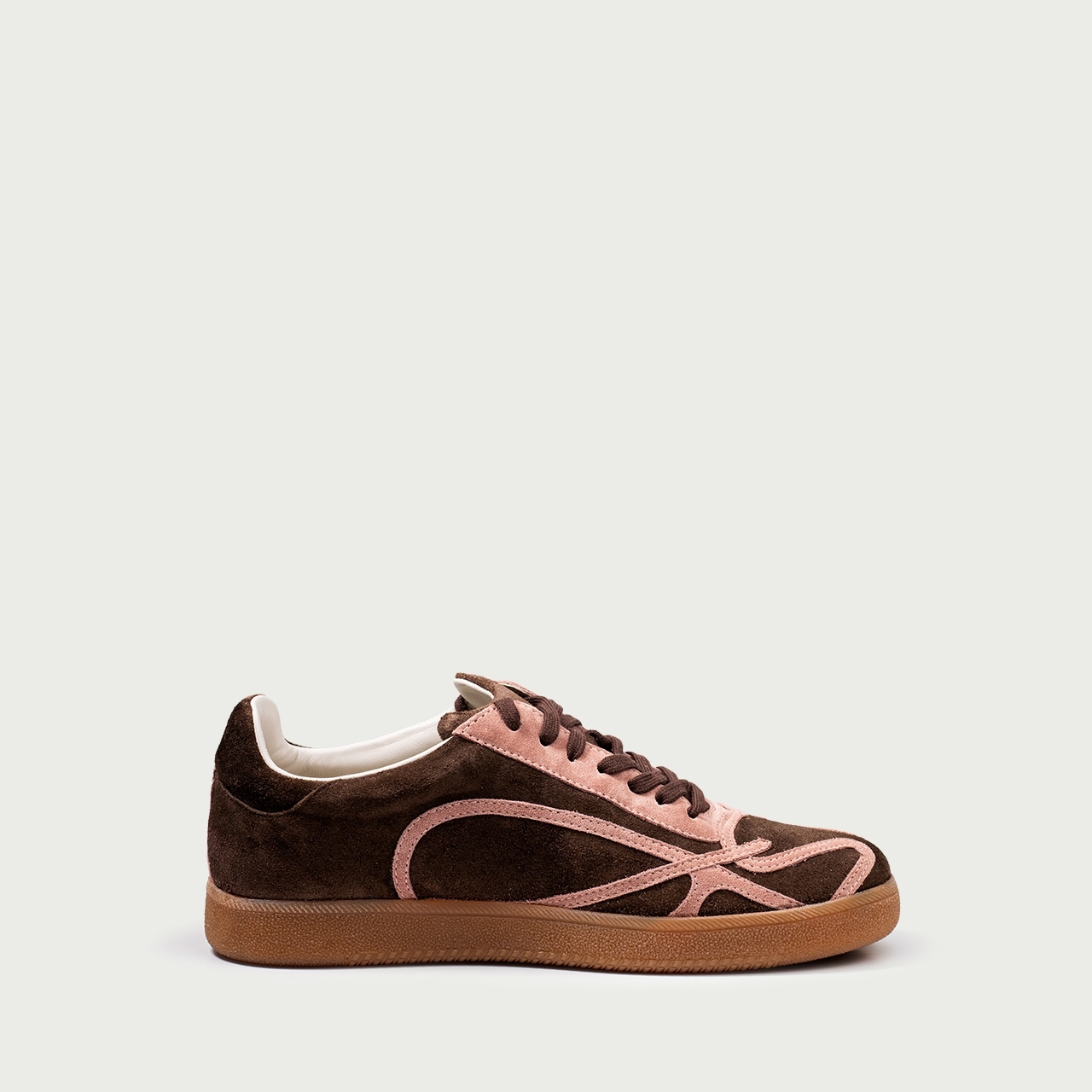 Pantofi sport maro ciocolatiu Alma 001 din piele întoarsă naturală - Img 3