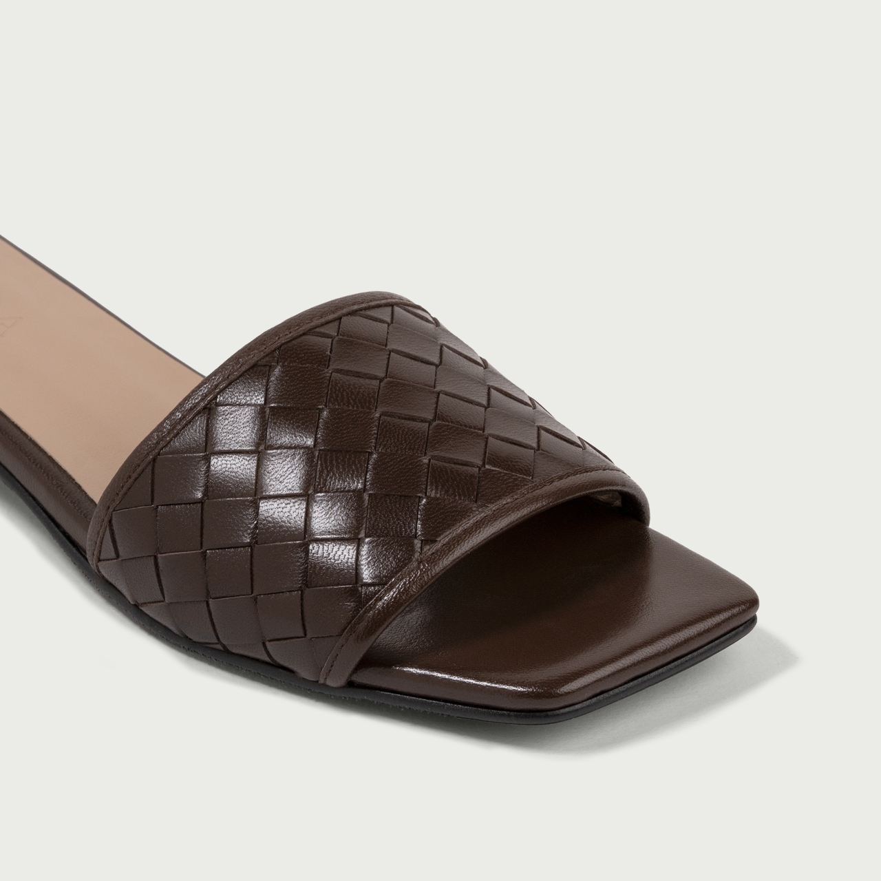 Papuci cu talpǎ joasǎ maro Genevieve din piele naturală împletită - Img 5