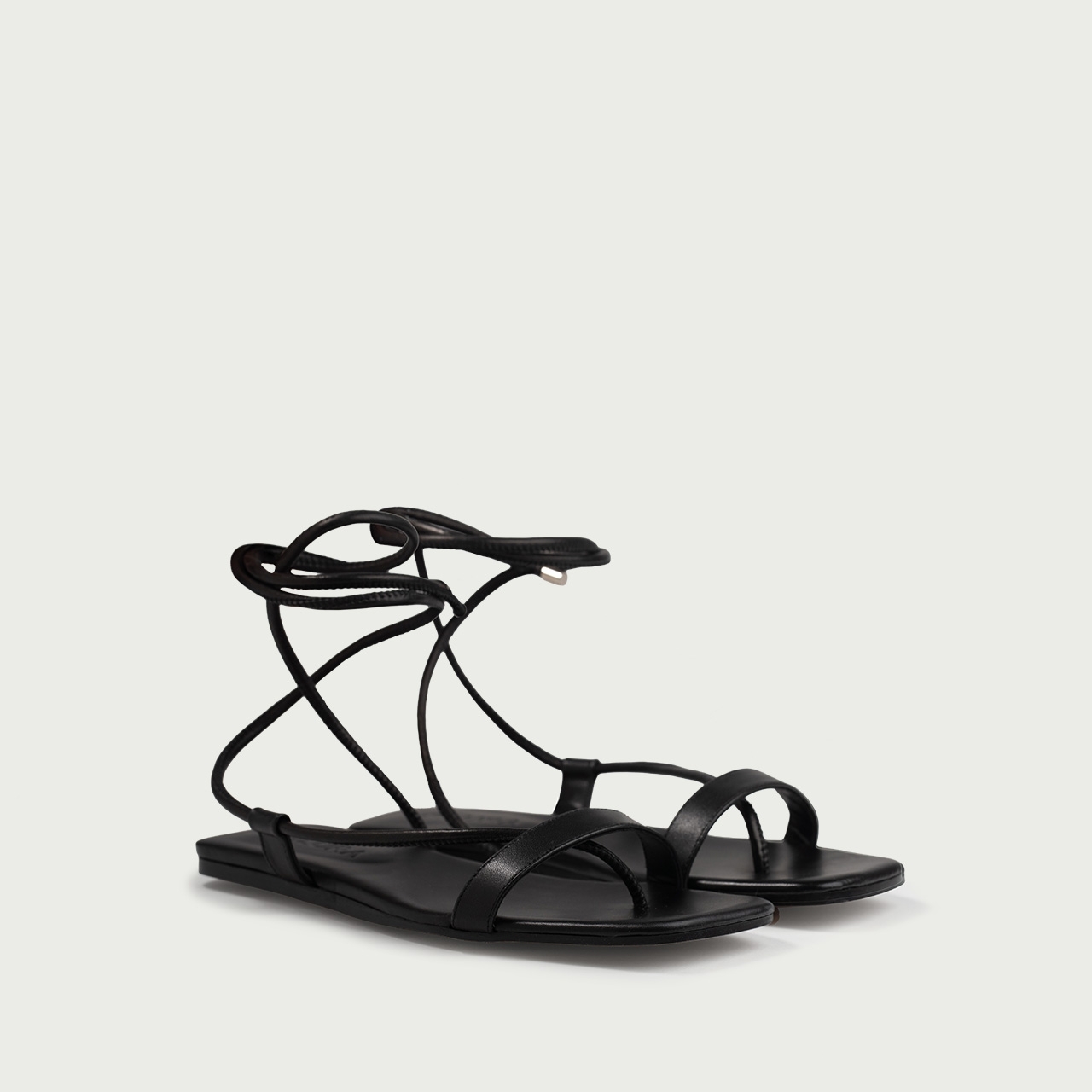 Sandale cu talpǎ joasǎ negre Liria din piele naturală - Img 2