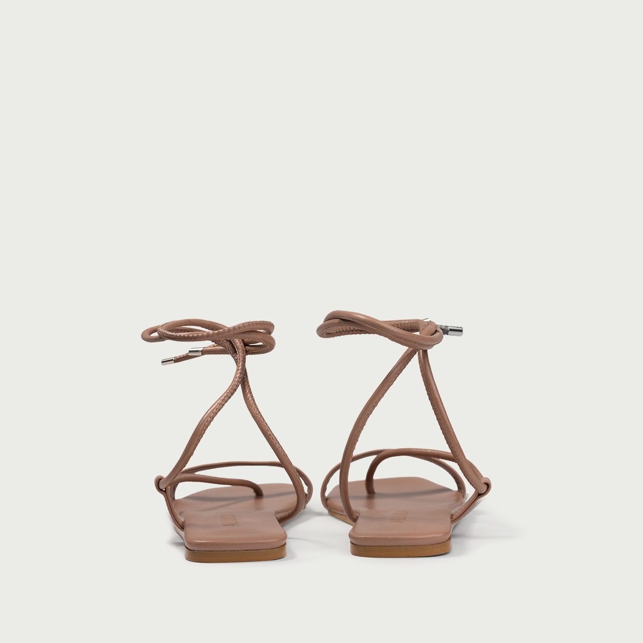 Sandale cu talpǎ joasǎ nude rose Liria din piele naturală - Img 4