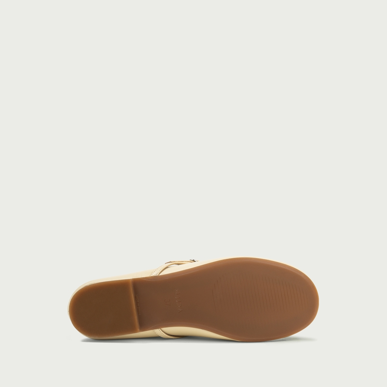 Balerini cu vârf rotund galben deschis Noa din piele naturală - Img 8