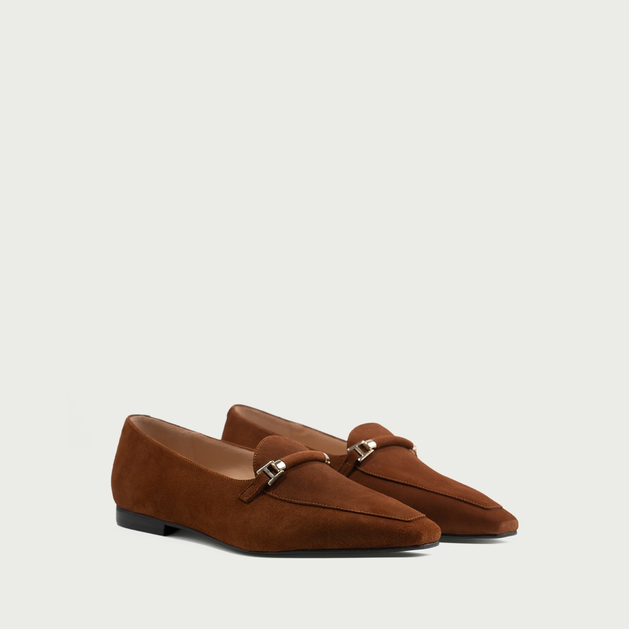 Mocasini camel cu talpă subțire Tabita din piele întoarsǎ naturală - Img 2