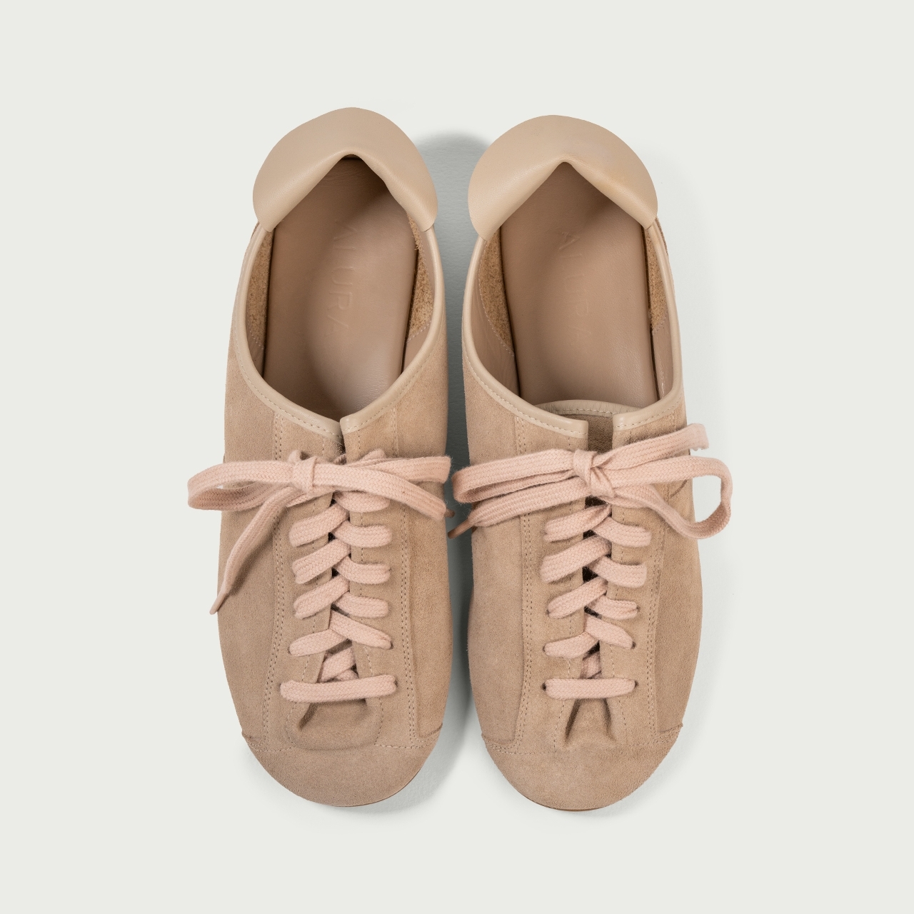 Pantofi casual damă bej Alix din piele întoarsă naturală - Img 4