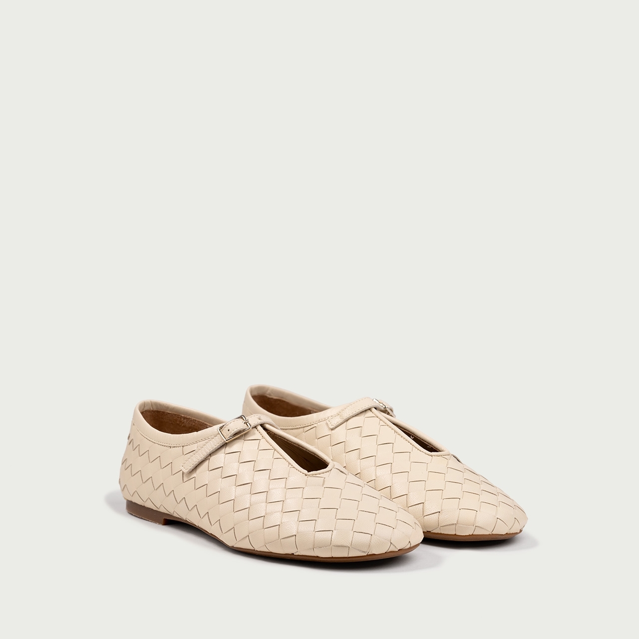 Pantofi casual damă ivoire Stella din piele naturală împletită - Img 2