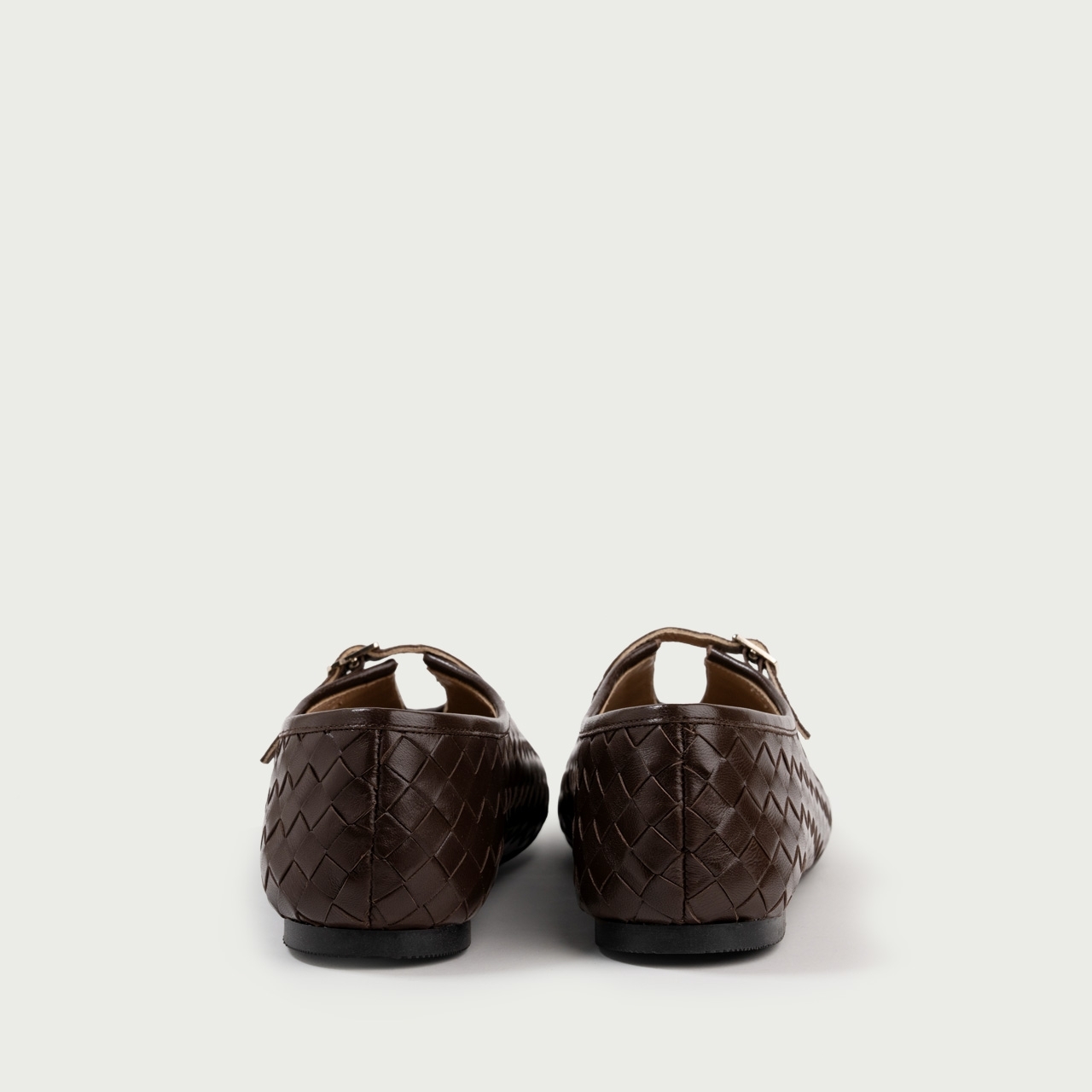 Pantofi casual damă maro ciocolatiu Stella din piele naturală împletită - Img 5