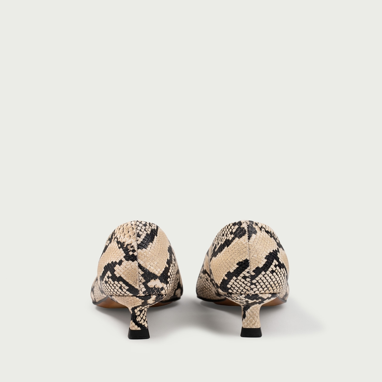Pantofi cu toc mic Albertina din piele naturalǎ snake print - Img 5