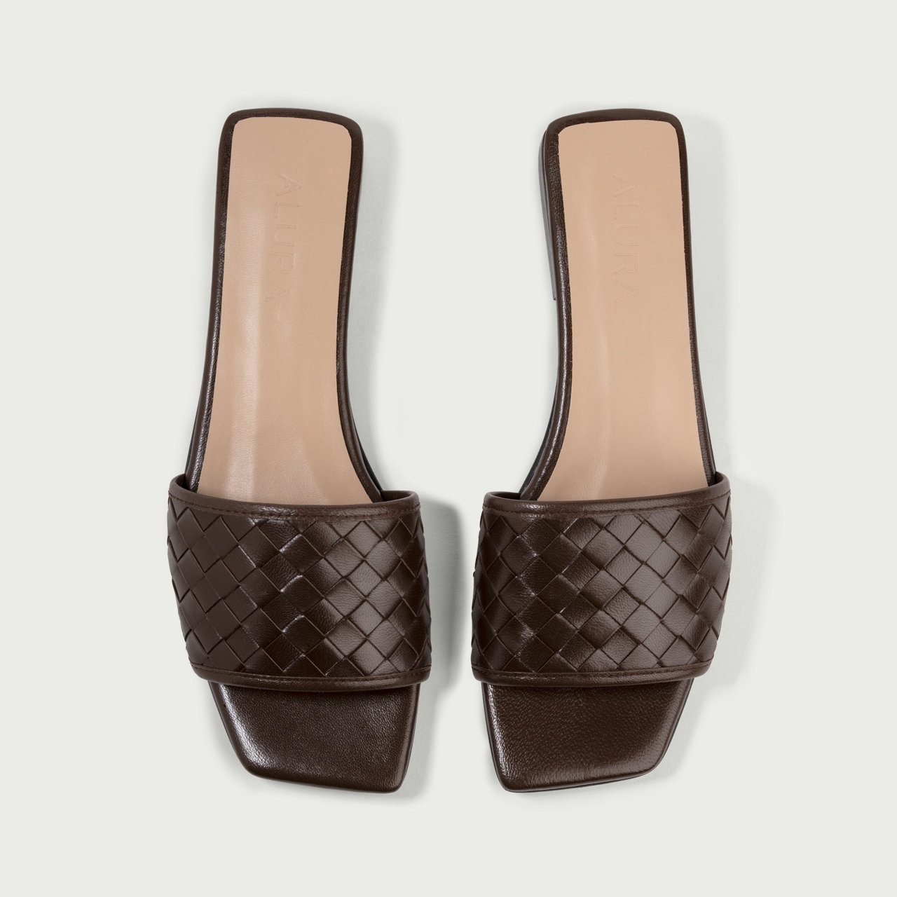 Papuci cu talpǎ joasǎ maro Genevieve din piele naturală împletită - Img 3