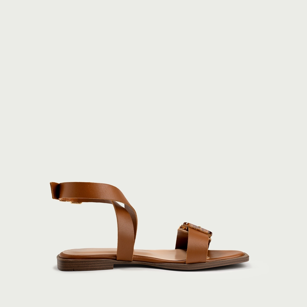 Sandale joase elegante Vivian din piele naturală camel - Img 6