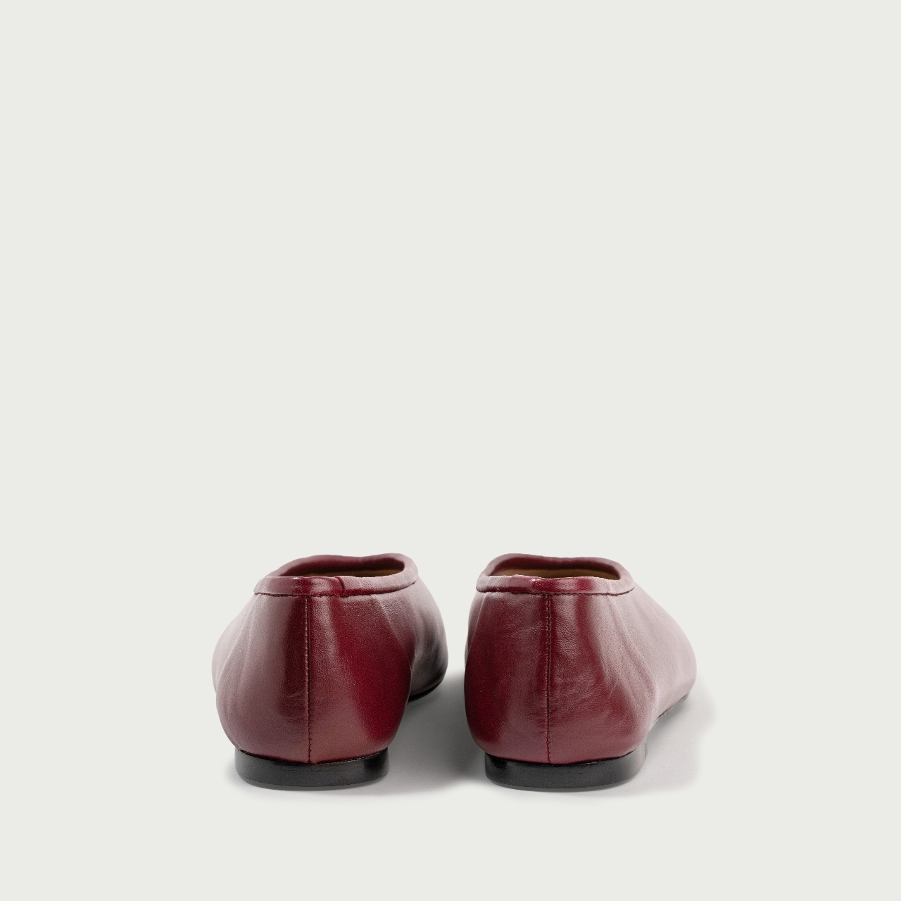 Balerini burgundy cu vârf pǎtrat Ivone din piele naturală - Img 7