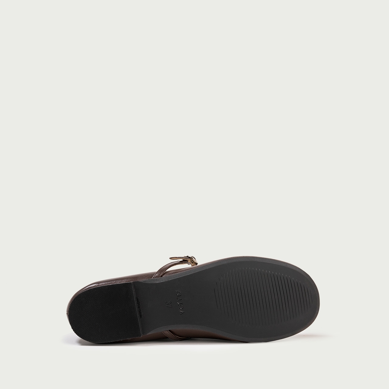 Balerini cu vârf rotund maro ciocolatiu Noa din piele naturală - Img 7