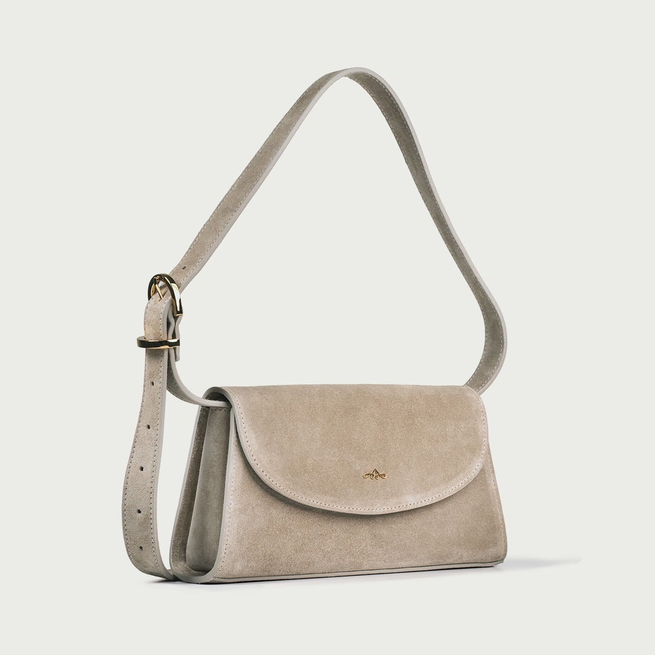 Geantă grej Siena petite din piele întoarsă naturală - Img 2