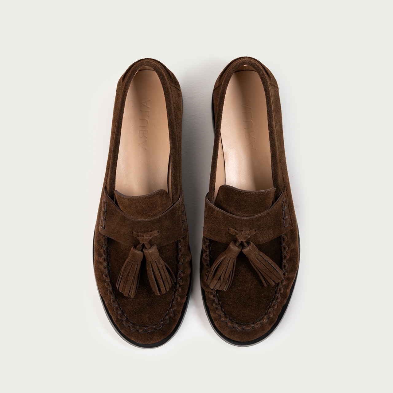 Mocasini maro ciocolatiu Uma din piele întoarsă naturală - Img 4