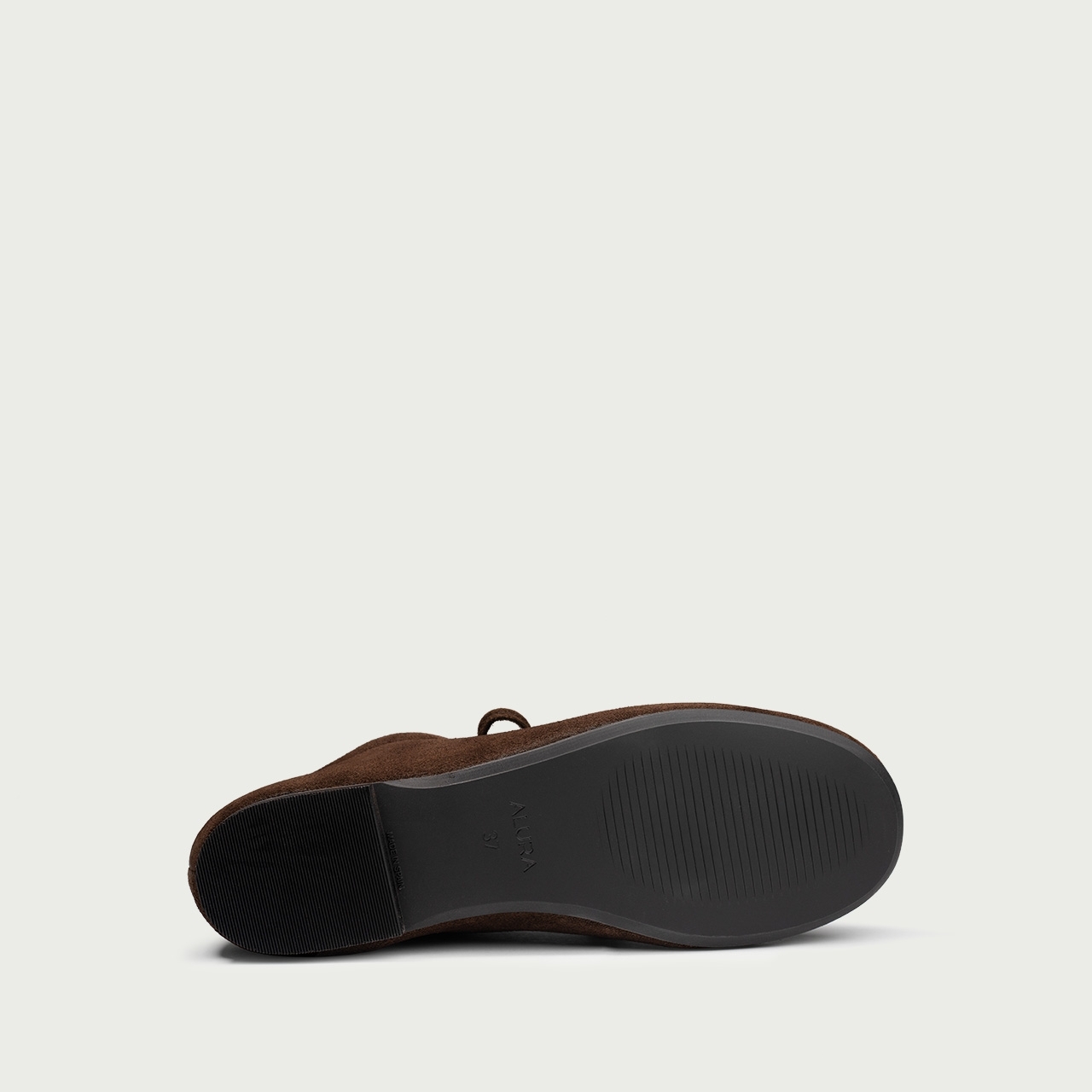 Pantofi casual damă Kenza maro ciocolatiu din piele întoarsǎ naturală - Img 4