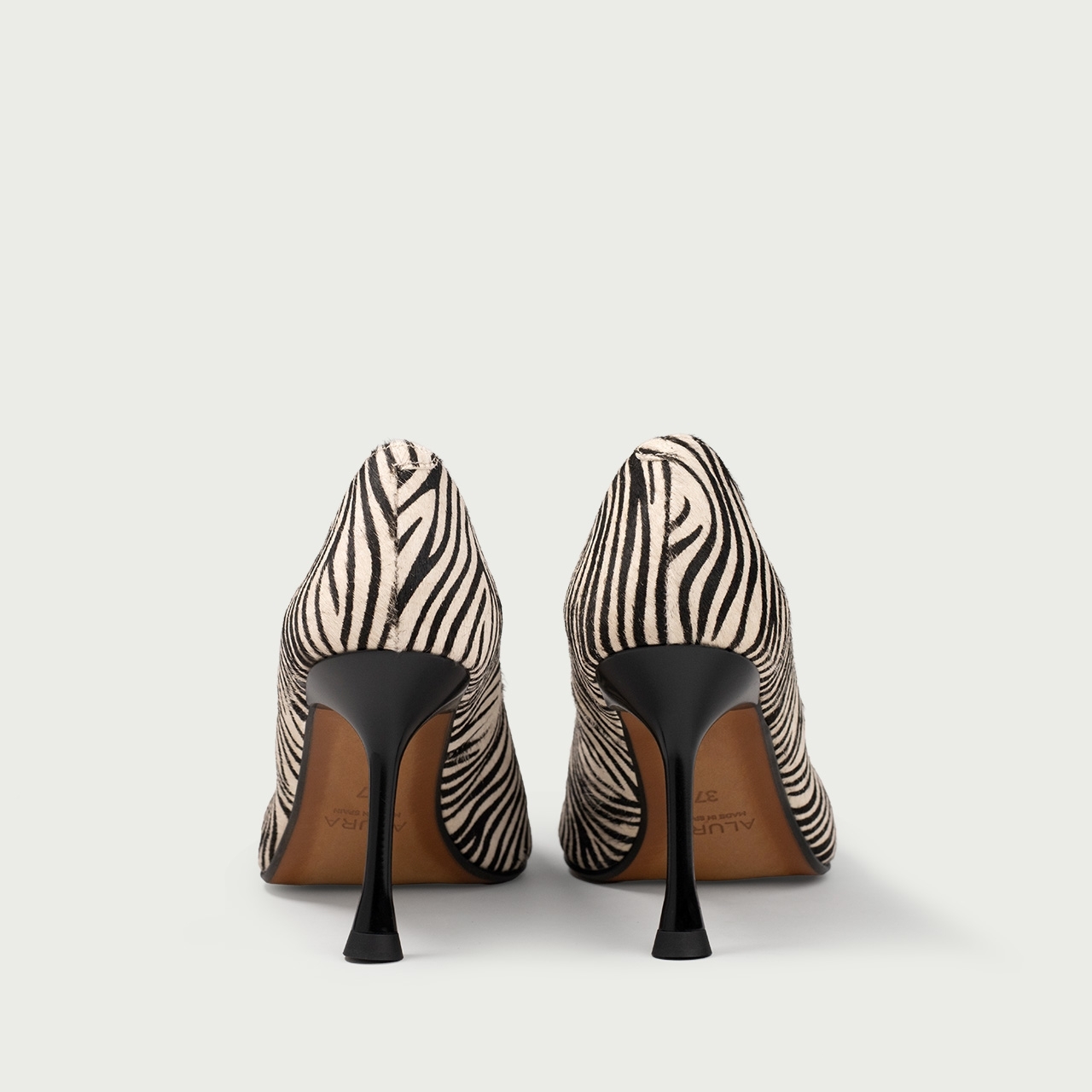 Pantofi cu toc înalt subțire Hariette din piele naturală pony hair cu imprimeu zebră - Img 5