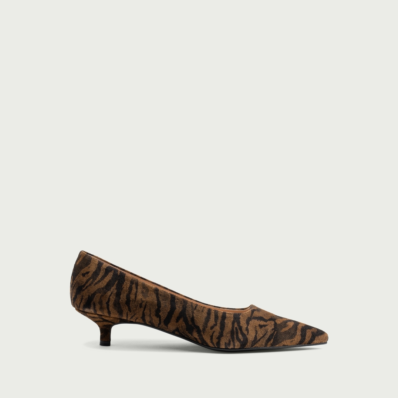 Pantofi cu toc mic animal print Anemona din piele întoarsă naturalǎ - Img 6